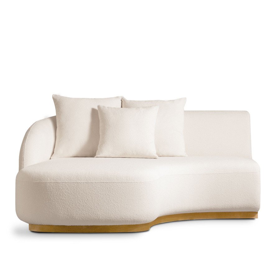Harbour Como Curved Chaise Left - Sealed Teak Natural, Siesta Slate