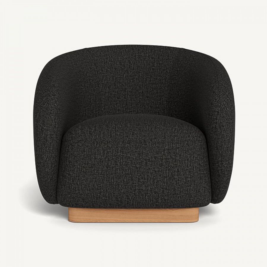 Harbour Como Swivel Lounge Chair - Sealed Teak Natural / Copacabana Midnight