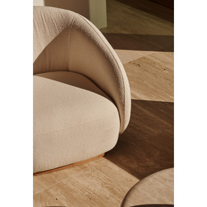 Harbour Como Swivel Lounge Chair - Sealed Teak Natural / Copacabana Sand