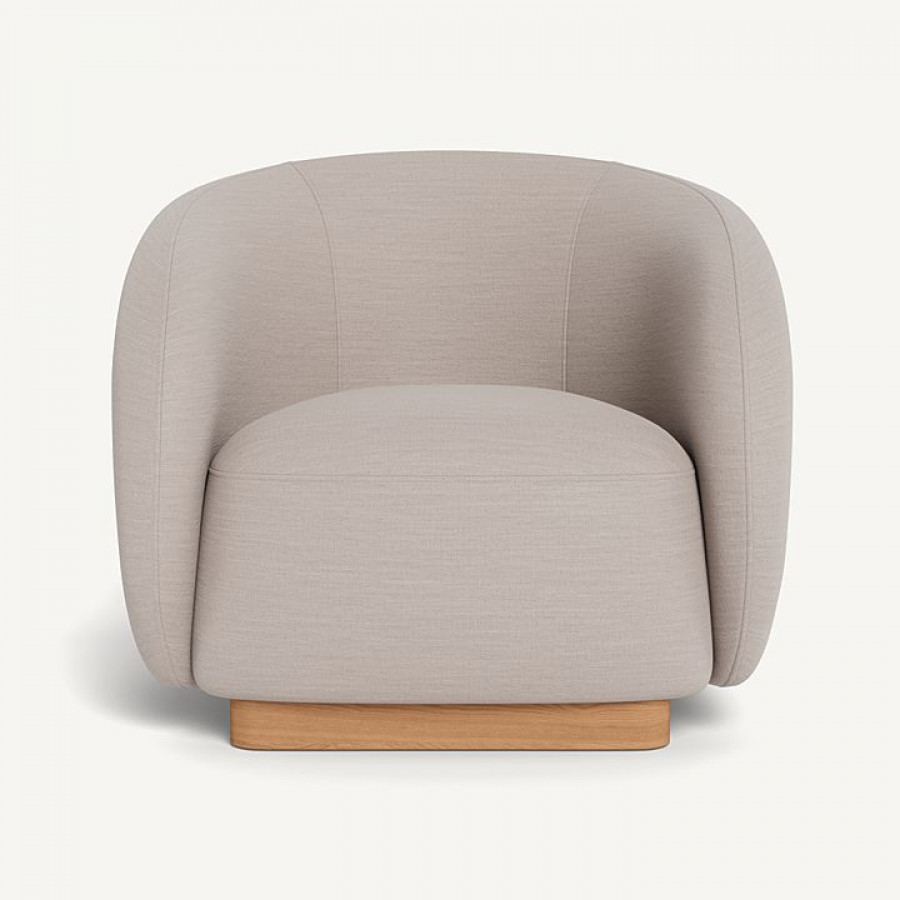 Harbour Como Swivel Lounge Chair - Sealed Teak Natural, Panama Marble