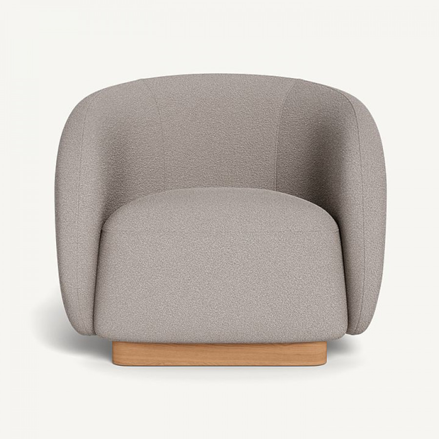 Harbour Como Swivel Lounge Chair - Sealed Teak Natural / Riviera Stone