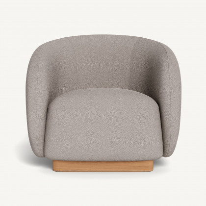 Harbour Como Swivel Lounge Chair - Sealed Teak Natural / Riviera Stone