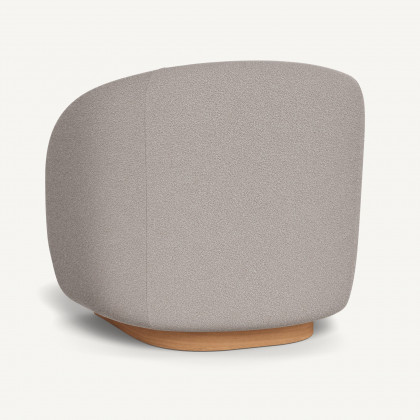 Harbour Como Swivel Lounge Chair - Sealed Teak Natural / Riviera Stone