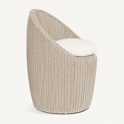 Harbour Cordoba Dining Chair - Twisted Wicker Oyster / Panama Blanco