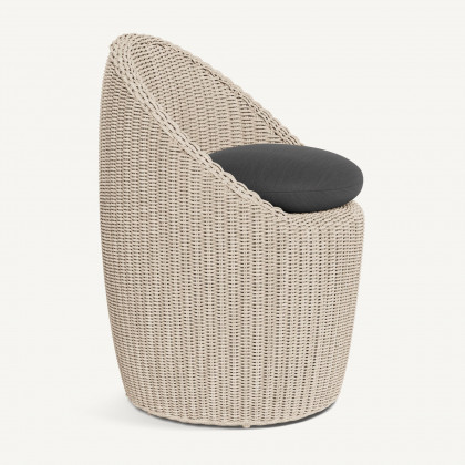 Harbour Cordoba Dining Chair - Twisted Wicker Oyster / Panama Grafito