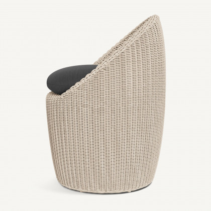 Harbour Cordoba Dining Chair - Twisted Wicker Oyster / Panama Grafito