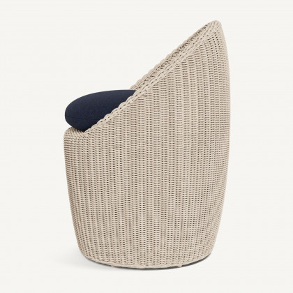 Harbour Cordoba Dining Chair - Twisted Wicker Oyster / Siesta Indigo
