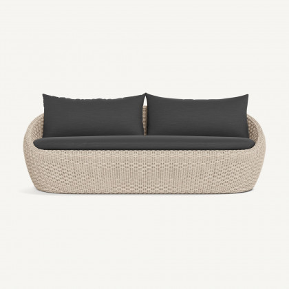 Harbour Cordoba 2 Seat Sofa - Twisted Wicker Oyster / Panama Grafito