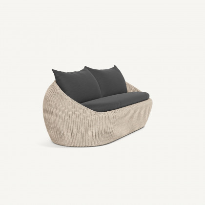 Harbour Cordoba 2 Seat Sofa - Twisted Wicker Oyster / Panama Grafito
