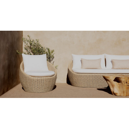 Harbour Cordoba 2 Seat Sofa - Twisted Wicker Oyster / Panama Grafito
