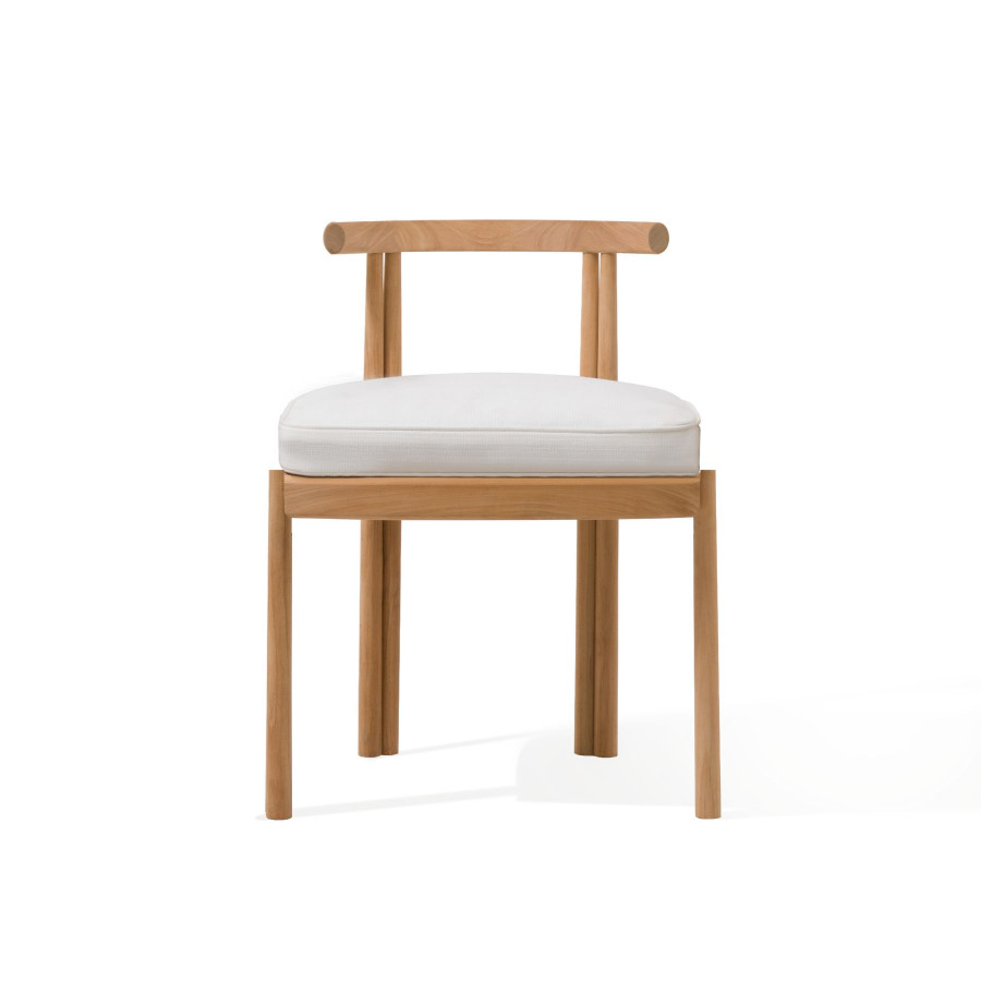 Harbour Cove Teak Armless Dining Chair - Teak Natural, Lisos Piedra