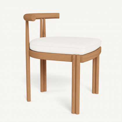 Harbour Cove Teak Armless Dining Chair - Teak Natural / Panama Blanco