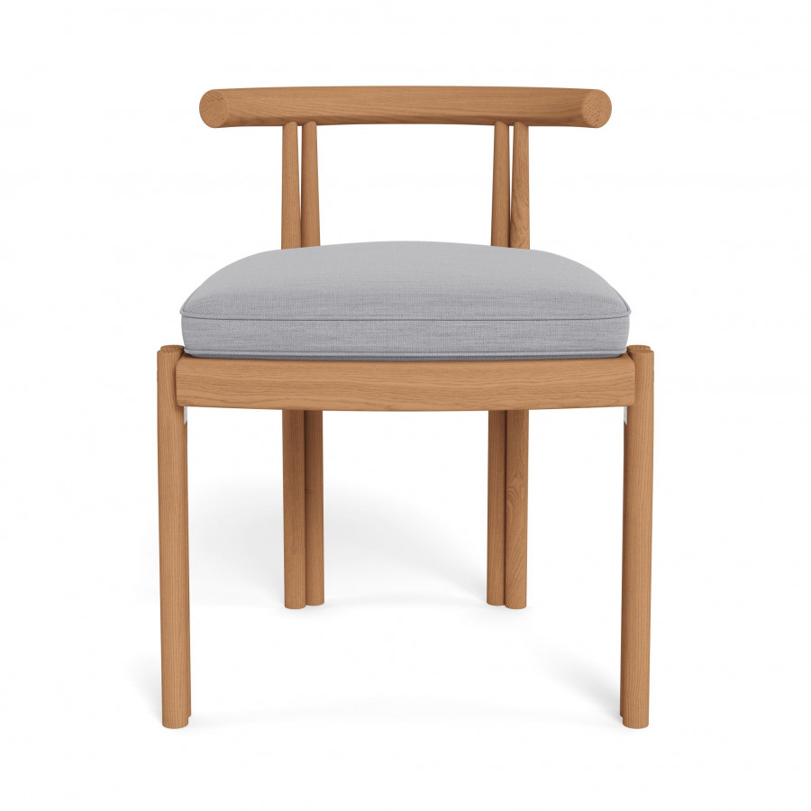 Harbour Cove Teak Armless Dining Chair - Teak Natural, Panama Cloud