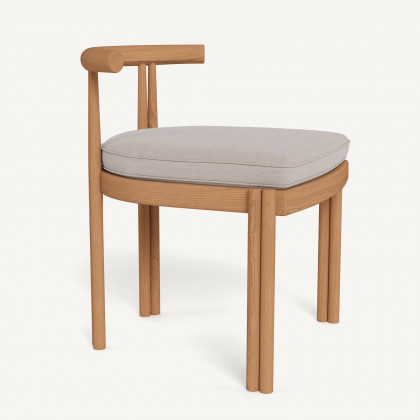 Harbour Cove Teak Armless Dining Chair - Teak Natural / Panama Marble