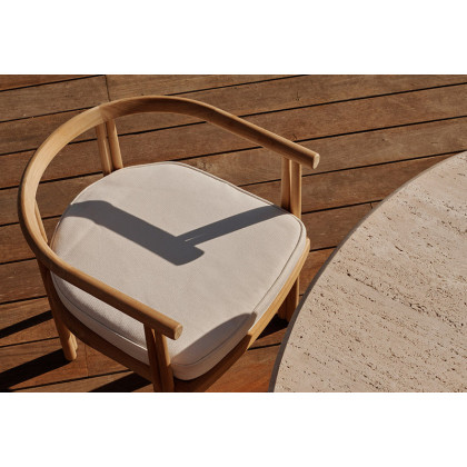 Harbour Cove Teak Stacking Sun Lounge in Teak Natural / Batyline White
