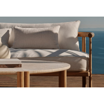 Harbour Cove Teak Stacking Sun Lounge in Teak Natural / Batyline White