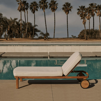 Harbour Cove Teak Sun Lounge - Teak Natural, Lisos Grafito