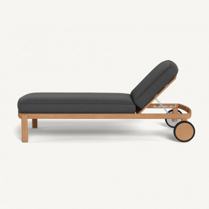 Harbour Cove Teak Sun Lounge - Teak Natural / Panama Grafito