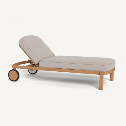 Harbour Cove Teak Sun Lounge - Teak Natural / Panama Marble