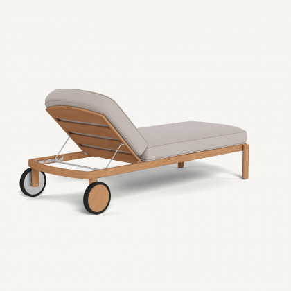 Harbour Cove Teak Sun Lounge - Teak Natural / Panama Marble