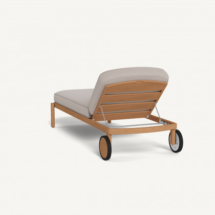Harbour Cove Teak Sun Lounge - Teak Natural / Panama Marble
