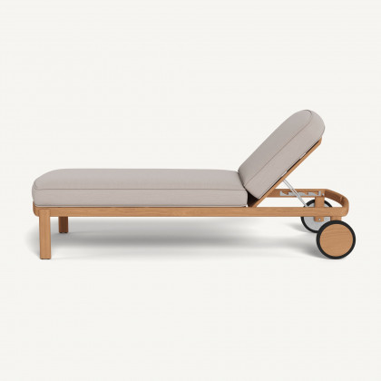 Harbour Cove Teak Sun Lounge - Teak Natural / Panama Marble