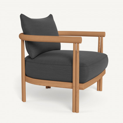 Harbour Cove Teak Lounge Chair - Teak Natural, Panama Grafito