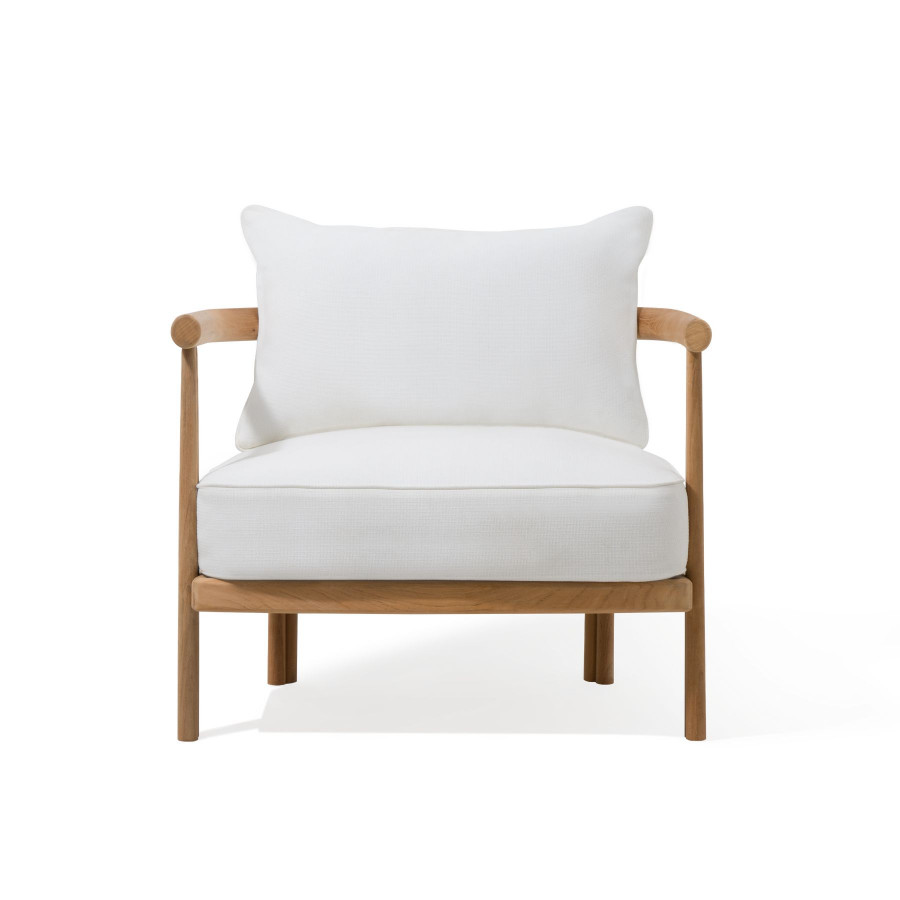 Harbour Cove Teak Lounge Chair - Teak Natural, Panama Marble