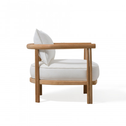 Harbour Cove Teak Lounge Chair - Teak Natural, Panama Marble