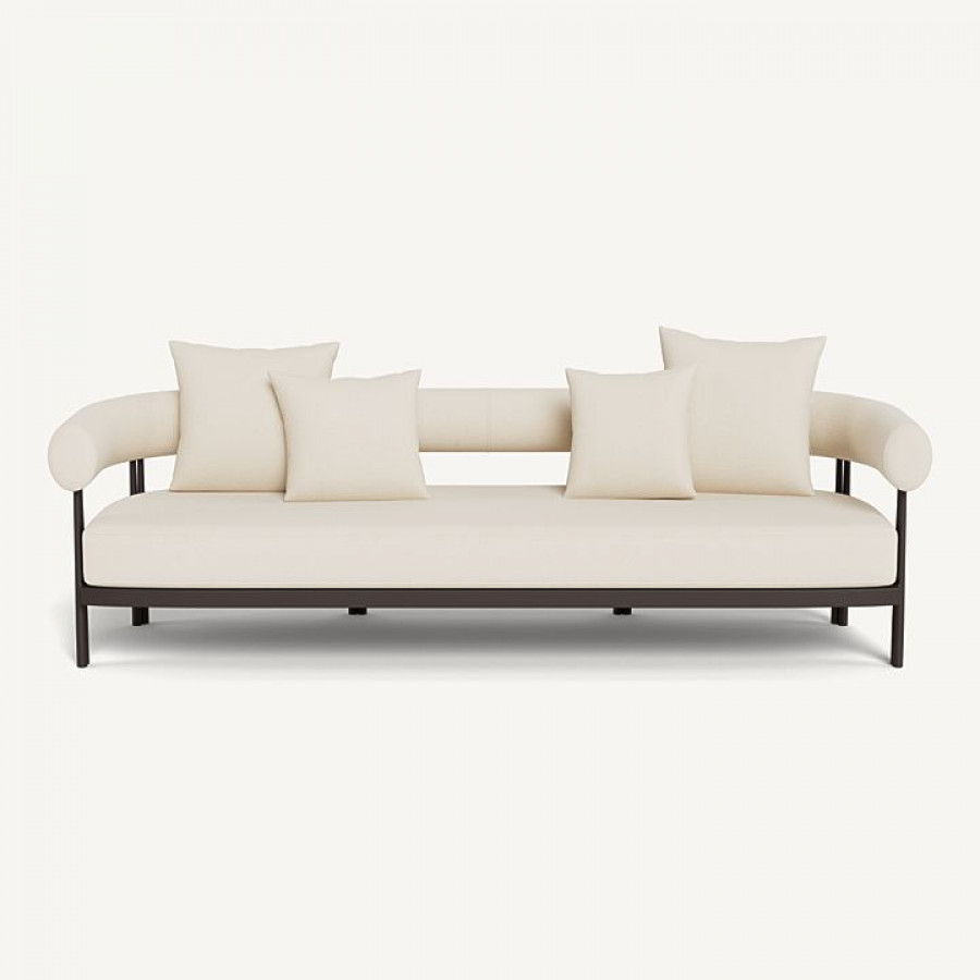 Harbour Cove Luxe 3 Seat Sofa - Aluminum Bronze, Siesta Ivory