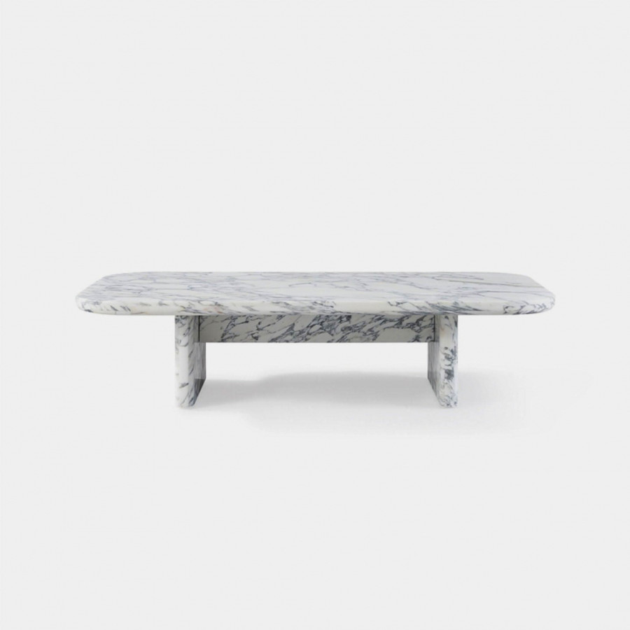 Harbour Ford Rectangle Coffee Table - Travertine Silver