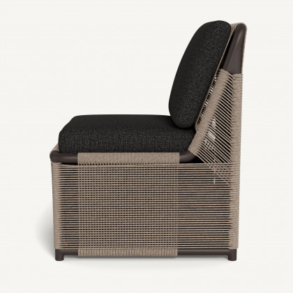 Harbour Formentera Armless Dining Chair - Aluminum Bronze / Copacabana Midnight / Twisted Rope Dune