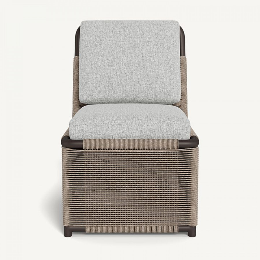 Harbour Formentera Armless Dining Chair - Aluminum Bronze / Copacabana Sand / Twisted Rope Dune