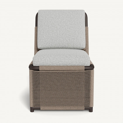 Harbour Formentera Armless Dining Chair - Aluminum Bronze / Copacabana Sand / Twisted Rope Dune