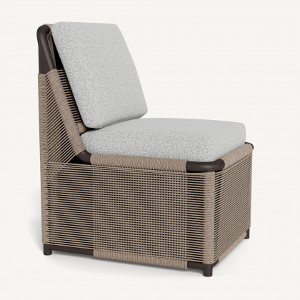 Harbour Formentera Armless Dining Chair - Aluminum Bronze / Copacabana Sand / Twisted Rope Dune