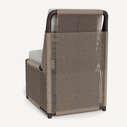 Harbour Formentera Armless Dining Chair - Aluminum Bronze / Copacabana Sand / Twisted Rope Dune
