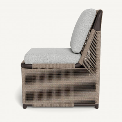 Harbour Formentera Armless Dining Chair - Aluminum Bronze / Copacabana Sand / Twisted Rope Dune