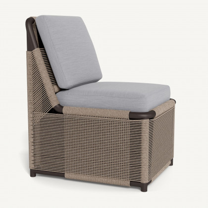 Harbour Formentera Armless Dining Chair - Aluminum Bronze / Panama Cloud / Twisted Rope Dune