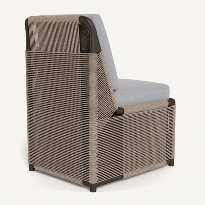 Harbour Formentera Armless Dining Chair - Aluminum Bronze / Panama Cloud / Twisted Rope Dune
