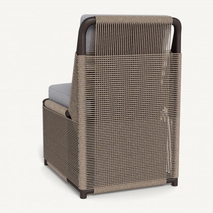 Harbour Formentera Armless Dining Chair - Aluminum Bronze / Panama Cloud / Twisted Rope Dune