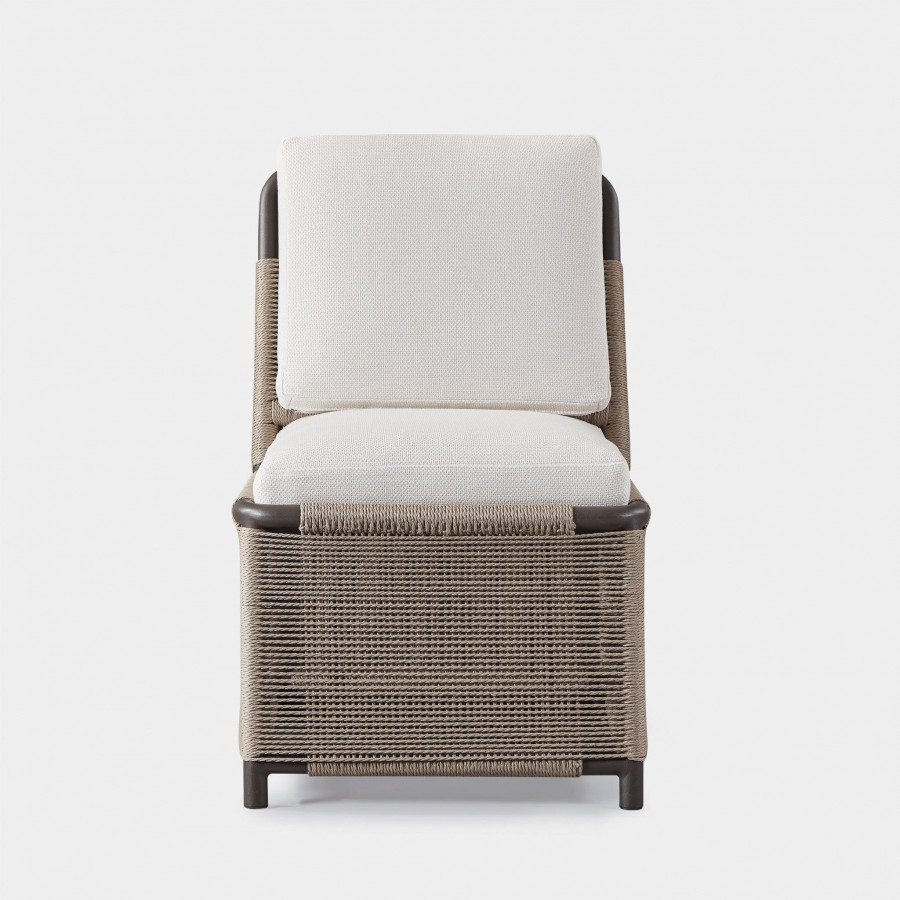 Harbour Formentera Armless Dining Chair - Aluminum Bronze, Panama Grafito