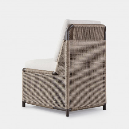 Harbour Formentera Armless Dining Chair - Aluminum Bronze, Panama Grafito