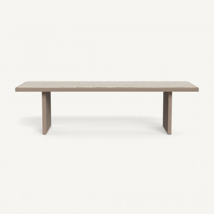 Harbour Formentera Dining Table 108" - Twisted Rope Dune / Travertine Natural