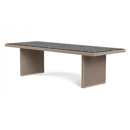 Harbour Formentera Dining Table 108" - Twisted Rope Dune, Travertine Natural