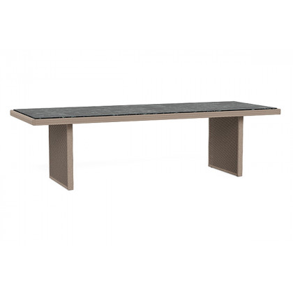 Harbour Formentera Dining Table 108" - Twisted Rope Dune, Travertine Natural