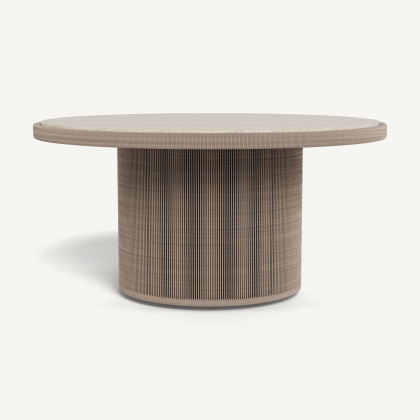 Harbour Formentera Round Dining Table 60" - Twisted Rope Dune / Travertine Natural