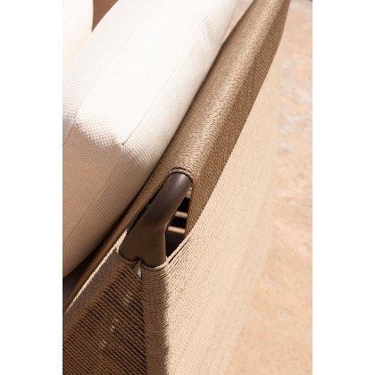 Harbour Formentera Slatted Sun Lounge - Aluminum Bronze / Panama Grafito / Twisted Rope Dune
