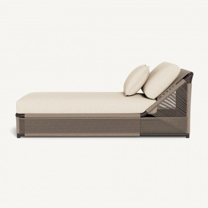 Harbour Formentera Slatted Sun Lounge - Aluminum Bronze / Riviera Sand / Twisted Rope Dune