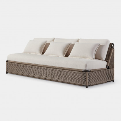 Harbour Formentera 3 Seat Armless Sofa - Aluminum Bronze, Copacabana Sand, Twisted Rope Dune