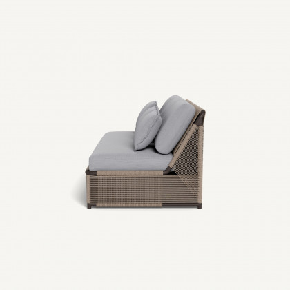 Harbour Formentera 3 Seat Armless Sofa - Aluminum Bronze / Panama Cloud / Twisted Rope Dune